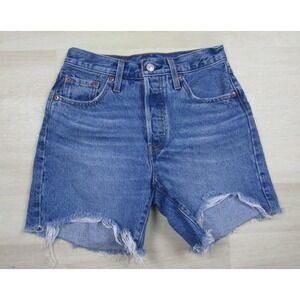Levi's 501 Denim Jean Shorts Women's Size (25) Distressed Cut Off Festival
